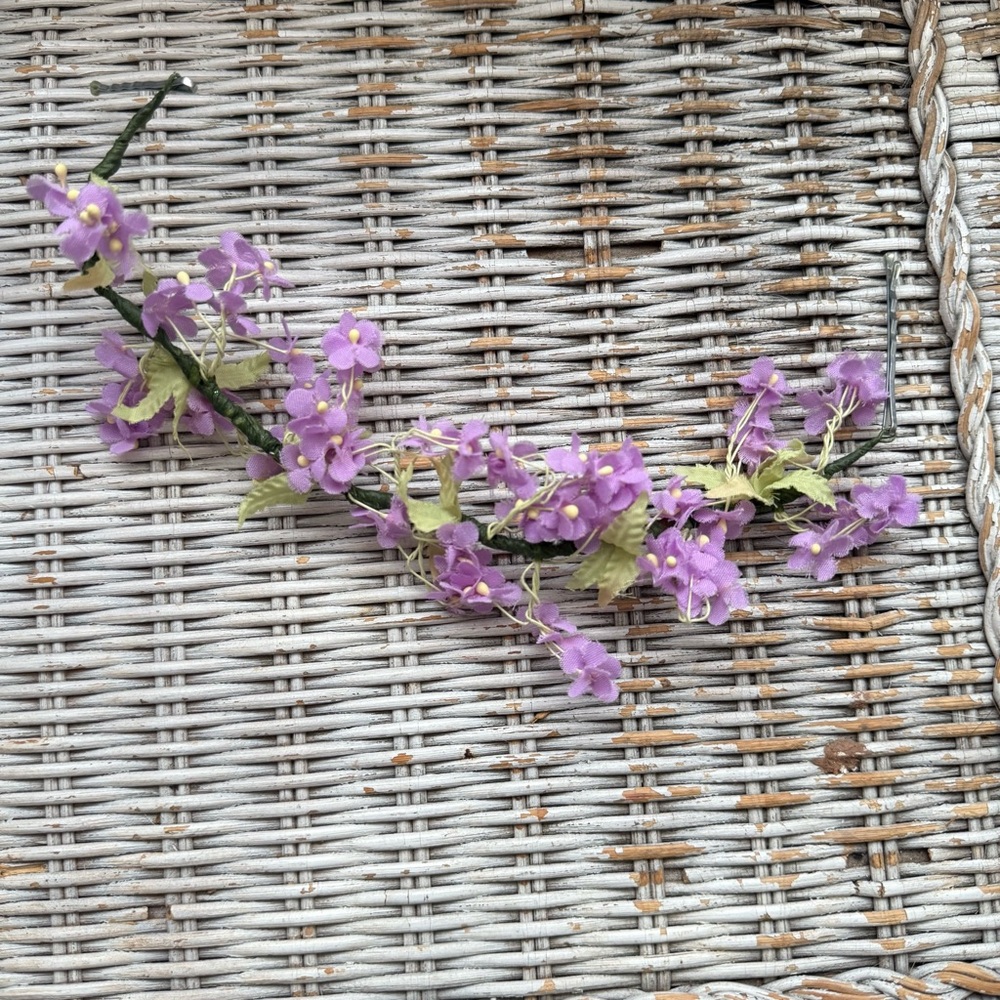Lavender Fabric Flowers Hair Clip